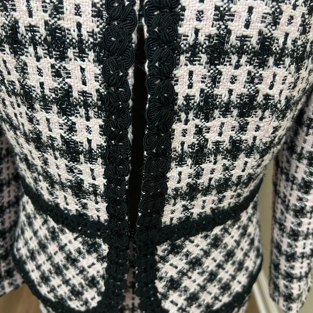 Tahari Arthur S. Levine Tweed Look Skirt Suit Jacket 8 Pencil Skirt 6 Pink Black - Picture 4 of 14